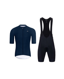 HOLOKOLO Kolesarski dres kratek rokav in kratke hlače - AEROLITE - črna/modra